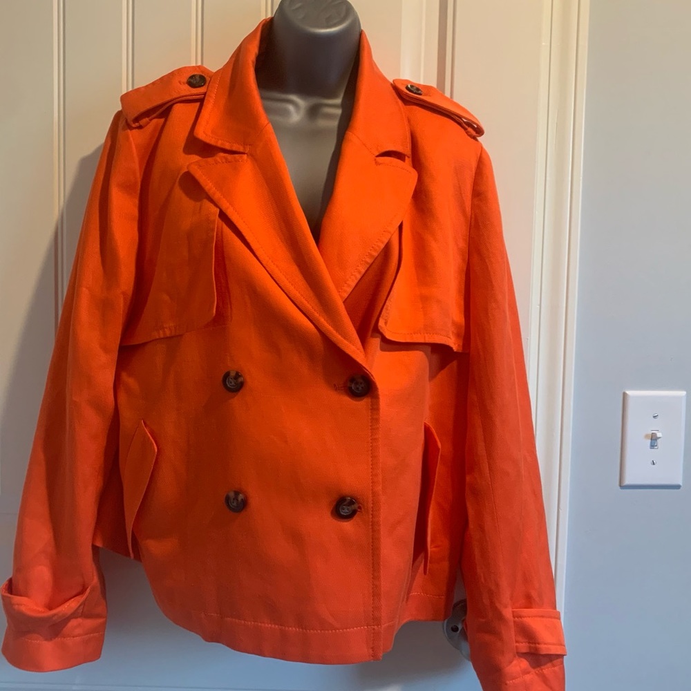 Ann Taylor Orange Double Breasted Jacket.